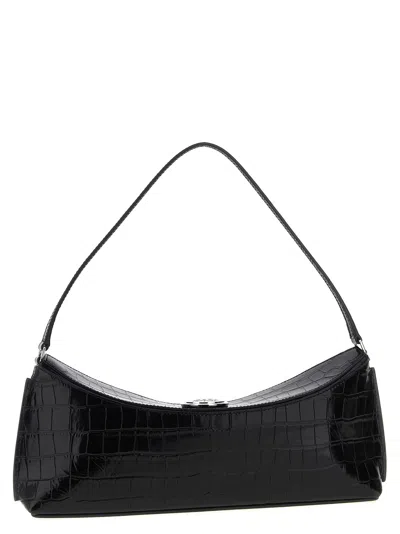 Jacquemus Le Calisson Crocodile-effect Leather Shoulder Bag In Black