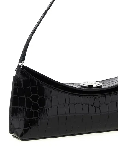 Jacquemus Le Calisson Crocodile-effect Leather Shoulder Bag In Black