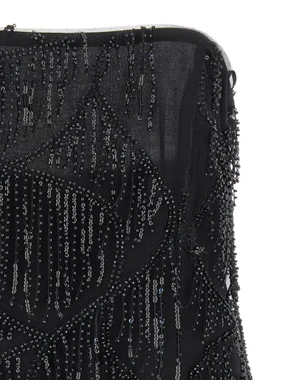 Rotate Birger Christensen Albertina Sequined Strapless Top In Black