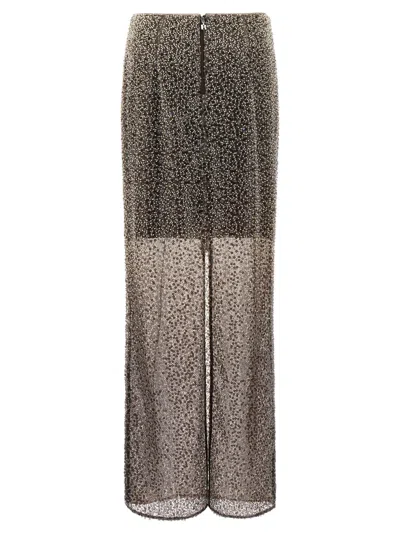 Rotate Birger Christensen Beaded Maxi Skirt In Gray