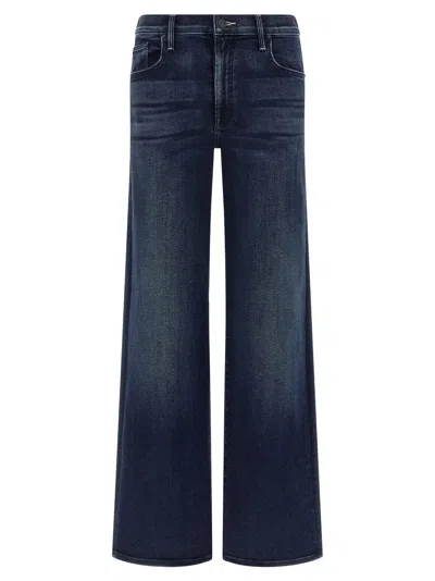 Mother The Mid Rise Mavin Sneak Blue Jeans With Belt Loops And Logo Embroidery On The Rear In Denim Woman