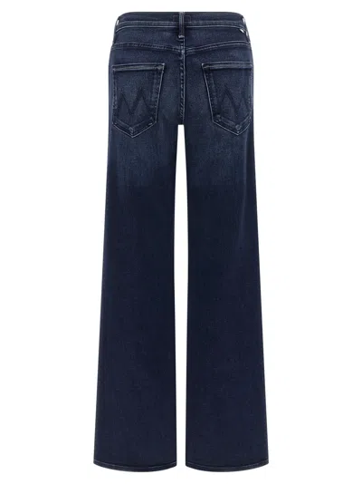 Mother The Mid Rise Mavin Sneak Blue Jeans With Belt Loops And Logo Embroidery On The Rear In Denim Woman