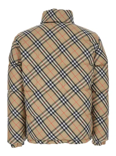 Burberry Reversible Check Puffer Jacket In Neutral