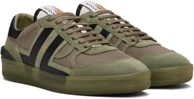 Lanvin Khaki Clay Mesh Sneakers In Green
