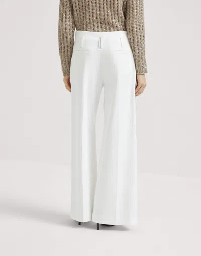Brunello Cucinelli Belt Loop Casual Pants In White