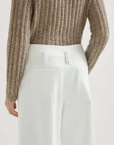 Brunello Cucinelli Belt Loop Casual Pants In White