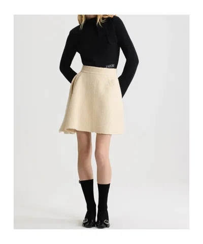 Patou Wool And Cashmere Scarf-neck Sweater In Black