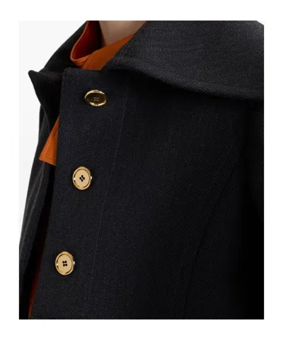 Patou Cropped Lock Jacket In Sustainable Wool Blend In Black