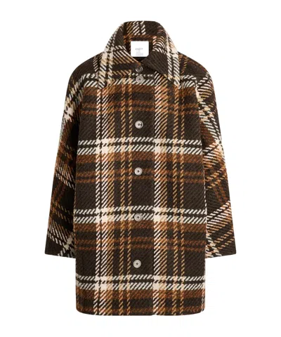 Patou Checked Wool-blend Coat In Multi