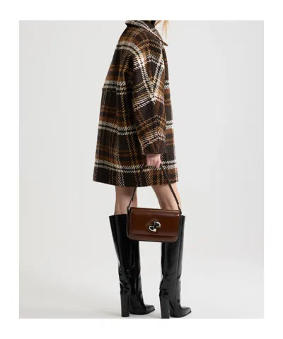 Patou Checked Wool-blend Coat In Multi