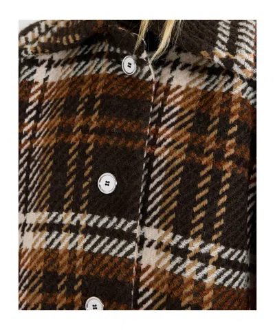 Patou Checked Wool-blend Coat In Multi