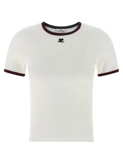 Courrèges Logo Cotton T-shirt In White