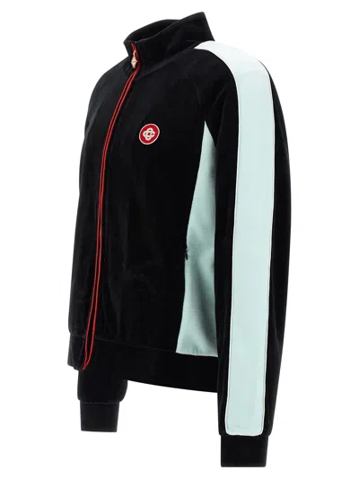 Casablanca High Collar Sweatshirt Featuring Contrast Panels In Black