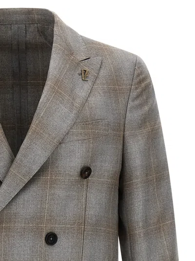 Pal Zileri Double-breasted Blazer Featuring Notch Lapel In Brown