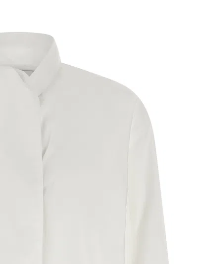 Nude Lavallire Collar Shirt In White