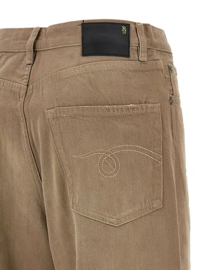 R13 Damon Pleated Jeans In Brown