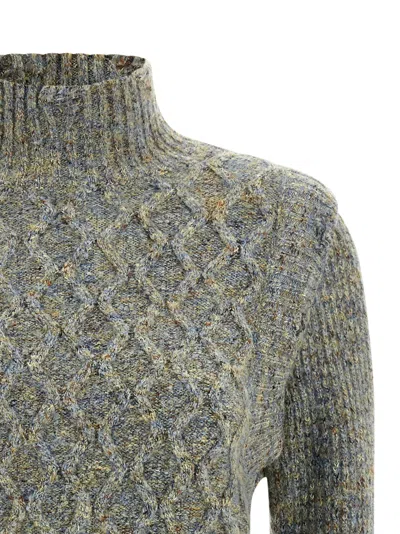 Pinko Proud Mary Cable-knit Turtleneck Sweater In Multi