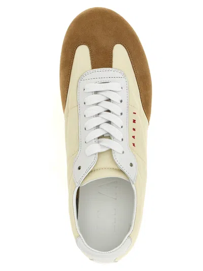 Marni Smooth Polyamide Sneakers With Suede Accents In Multi