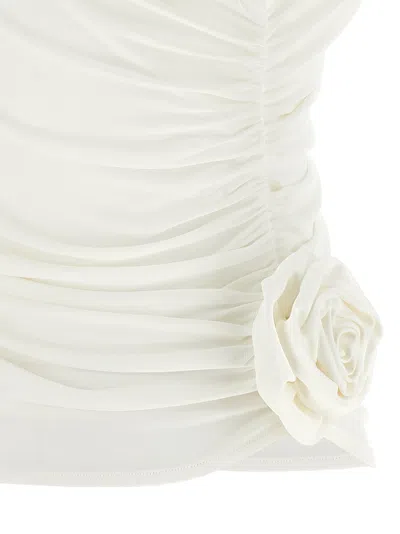 Magda Butrym One-shoulder Top With 3d Floral Applications In Neutral