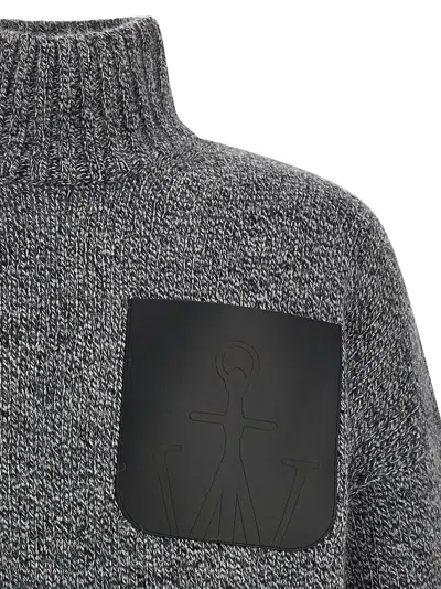 Jw Anderson J.w.anderson 'leather Patch Pocket' Sweater In Gray