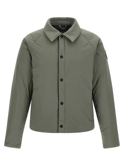 Canada Goose Cropped Padded Jacket With Button-up Front In Green
