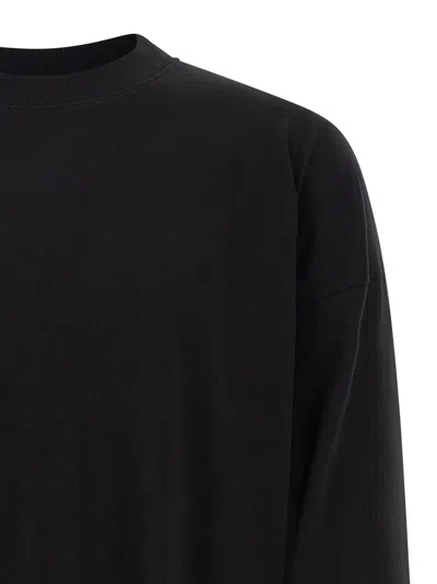 Dries Van Noten Crew Neck Long Sleeves Plain T-shirt In Black