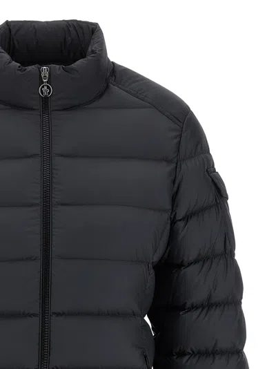 Moncler Puffer Jacket Long High Collar In Black