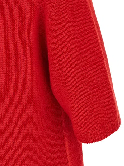 Fabiana Filippi Short Sleeve Cashmere Knit Sweater In Red
