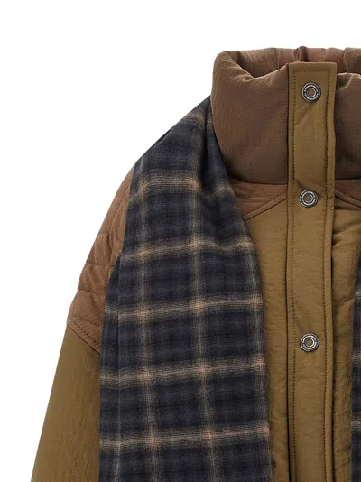 Marbell Amy Scarf-detail Padded Jacket In Brown