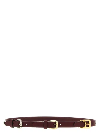 Etro Triple Buckle Belt In Brown