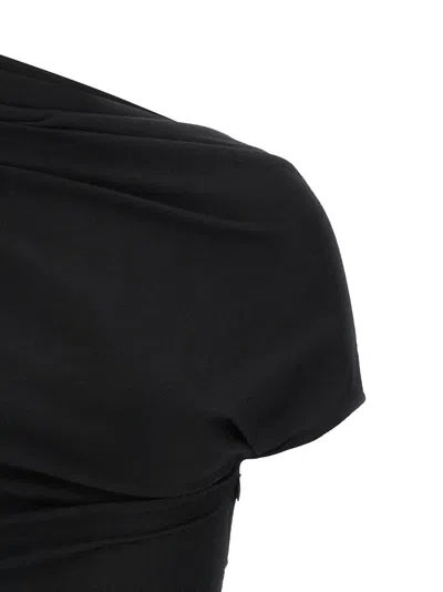 Entire Studios Flap Draped Short-sleeve Top In Black