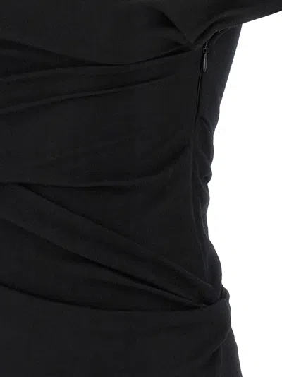Entire Studios Flap Draped Short-sleeve Top In Black