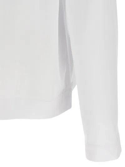Dries Van Noten White Mock Neck Long Sleeve T-shirt In 1 White