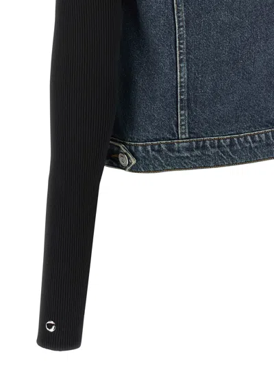 Coperni Hybrid Denim And Knit Jacket In Blue