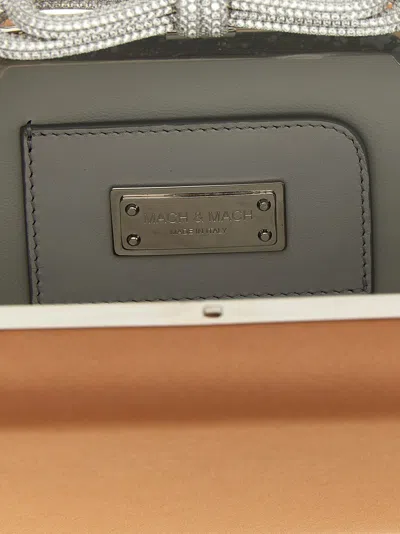 Mach&mach Mach & Mach 'double Bow Satin' Clutch In Sand
