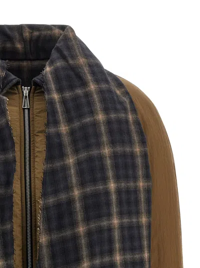 Marbell Kristen Padded Check-detail Jacket In Brown