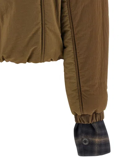 Marbell Kristen Padded Check-detail Jacket In Brown