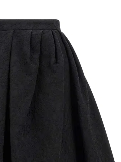 Carolina Herrera High-waisted A-line Textured Pleated Skirt In Black