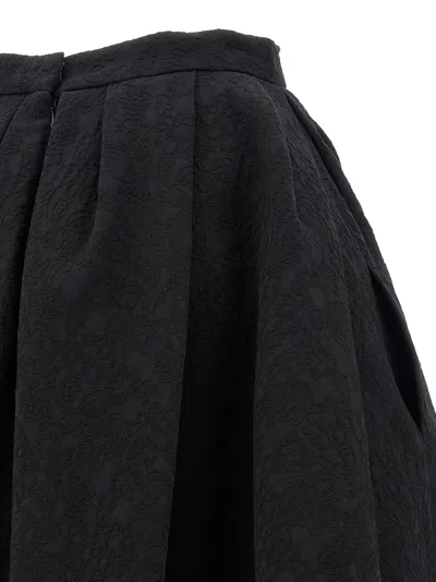 Carolina Herrera High-waisted A-line Textured Pleated Skirt In Black