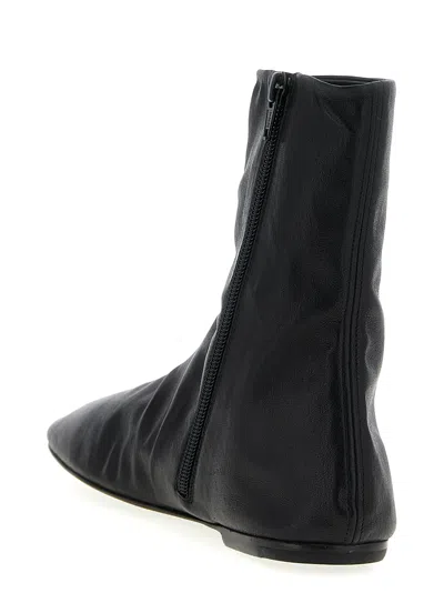 Dries Van Noten Leather Ankle Boots In Black