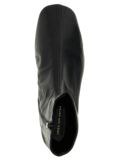 Dries Van Noten Leather Ankle Boots In Black