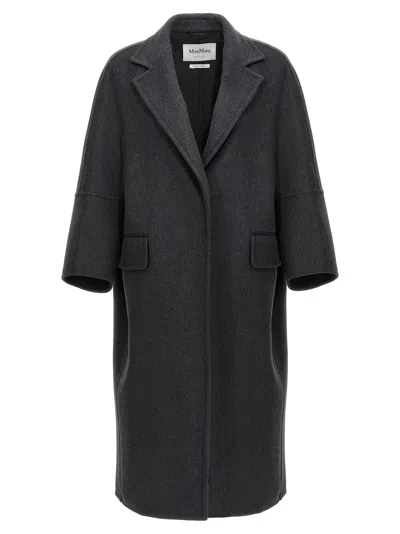Max Mara Flap-pockets Coat In Black