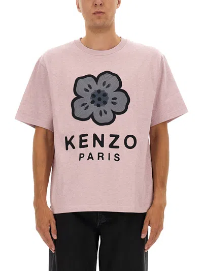 Kenzo T-shirt Oversize Boke Flower Rosa In Pink