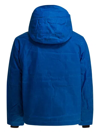 Ceccarelli Hooded Cotton Jacket In Blue