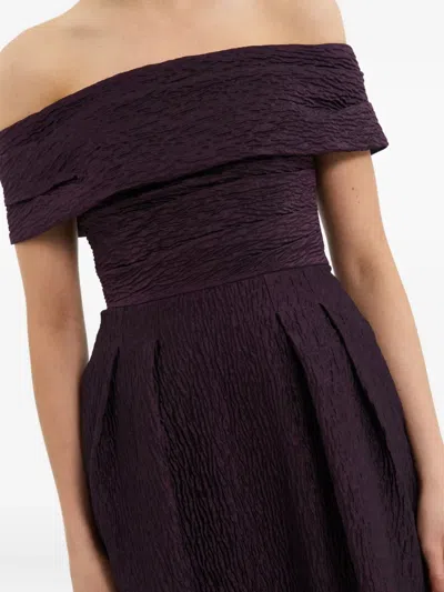 Rebecca Vallance Adalyn Off The Shoulder Midi Dress In Brown