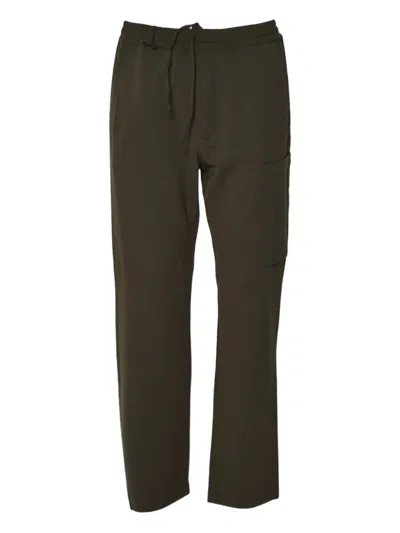 C.p. Company Straight-leg Trousers With Elastic Waistband And Cargo Pocket In Green