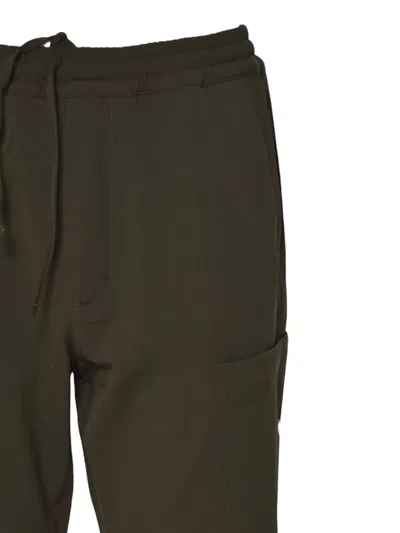 C.p. Company Straight-leg Trousers With Elastic Waistband And Cargo Pocket In Green