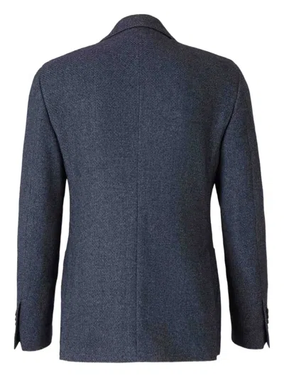 Lardini Textured Single-breasted Jacket In Blue