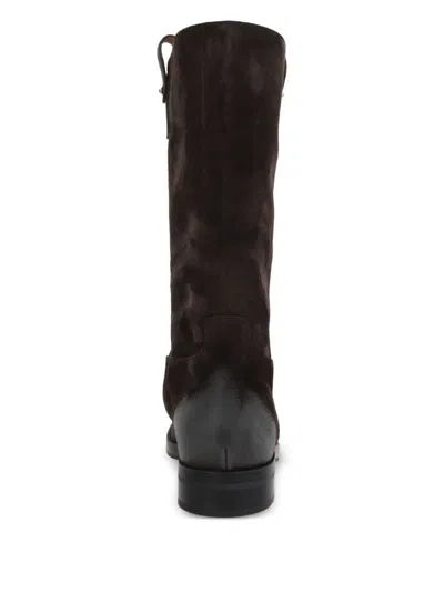 Church's Suede Ankle Boots With Low Block Heel In Brown