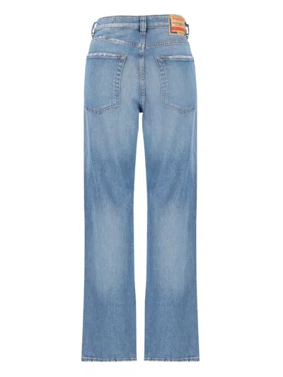Diesel Stone-washed Logo-patch Jeans In Blue